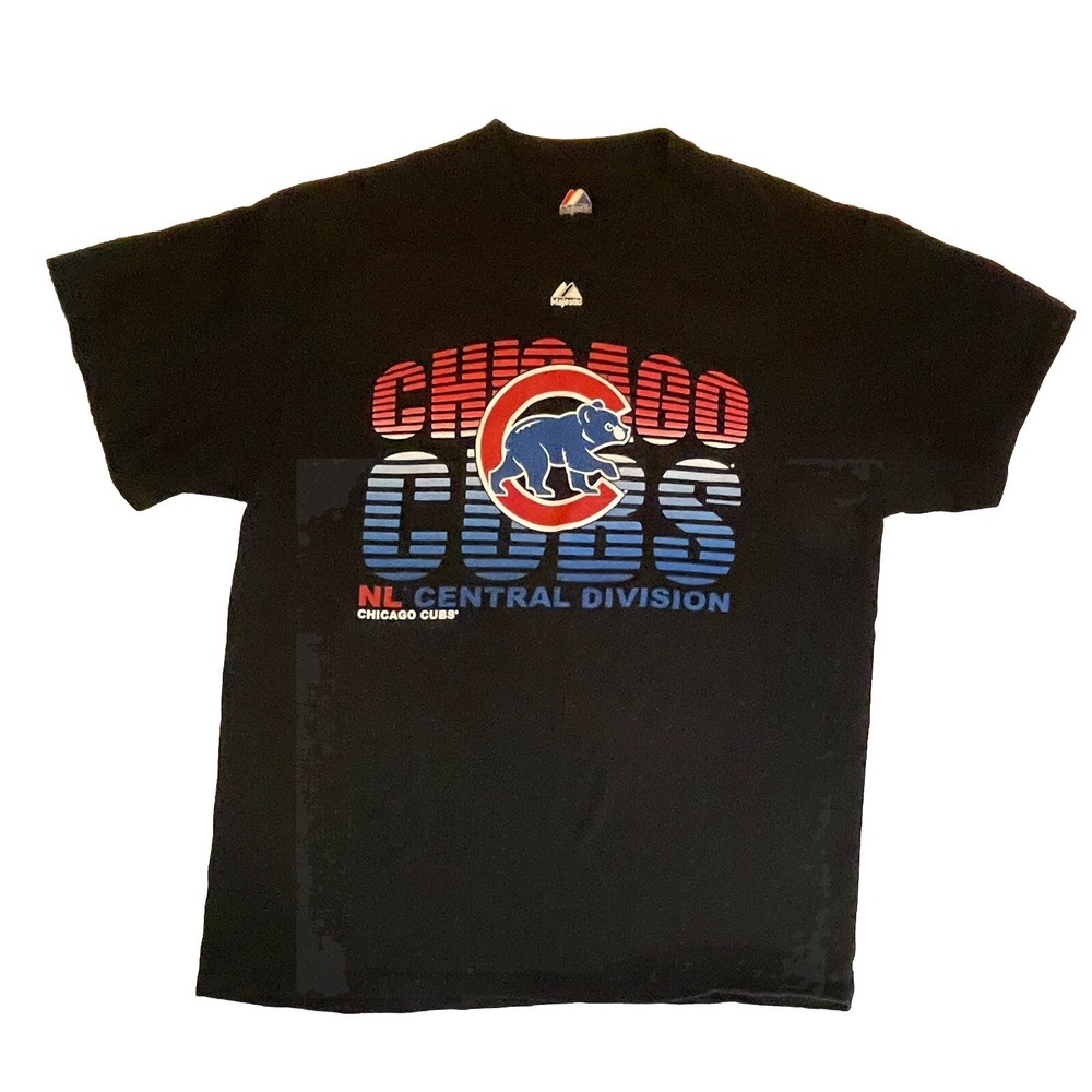 MLB Majestic Chicago Cubs Double Sided Graphic Men's Large NL Central Division